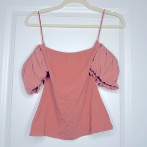 NWT Express off-shoulder balloon sleeve crop top